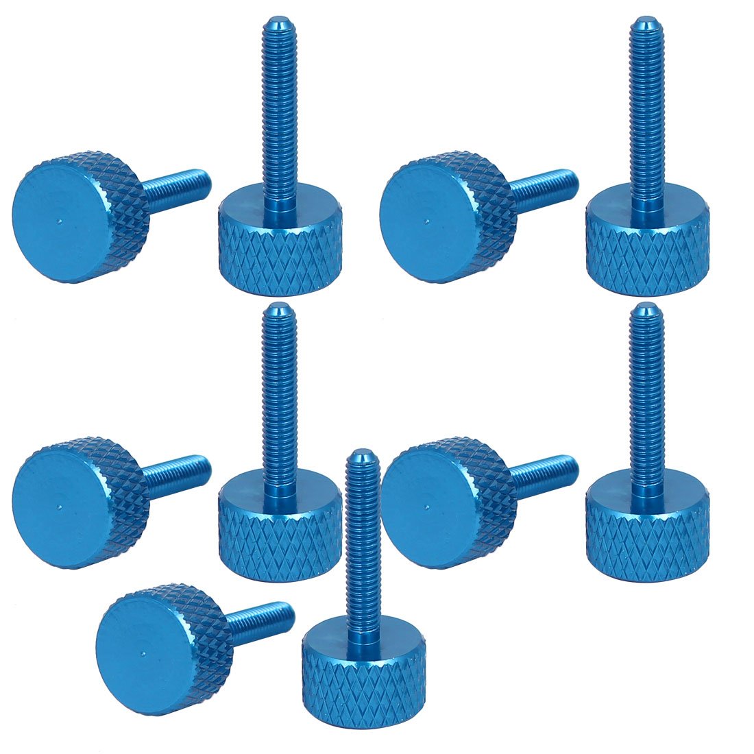 sourcing map Computer PC Graphics Card M3x16mm Knurled Head Thumb Screws Sky Blue 10pcs