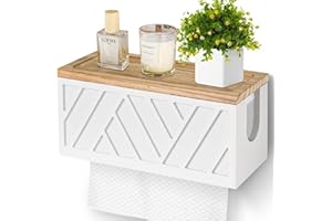 JORKOL Paper Towel Dispenser Wall Mount, Paper Towel Holder Wall Mounted with Lid, Solid Wood Commercial C-Fold, Z-Fold, Trifold Hand Paper Towel Holder Dispenser Hand Towel Holder for Bathroom Kitchen Decor