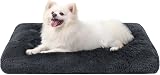 KSIIA Calming Dog Bed Medium Crate 76x52cm Fluffy Washable Mattress Shadow Grey
