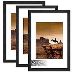 A PLUS MAX 8x12 Picture Frame Set of 3, Engineered