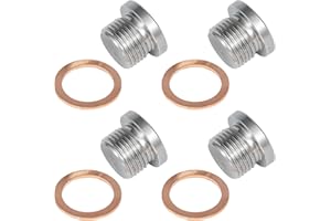 O2 Oxygen Sensor Plug, 4 Pcs 304 Stainless Steel M18-1.5,Oxygen Sensor Plugs with Copper O-Ring for Automotive, Bike, Motocyc