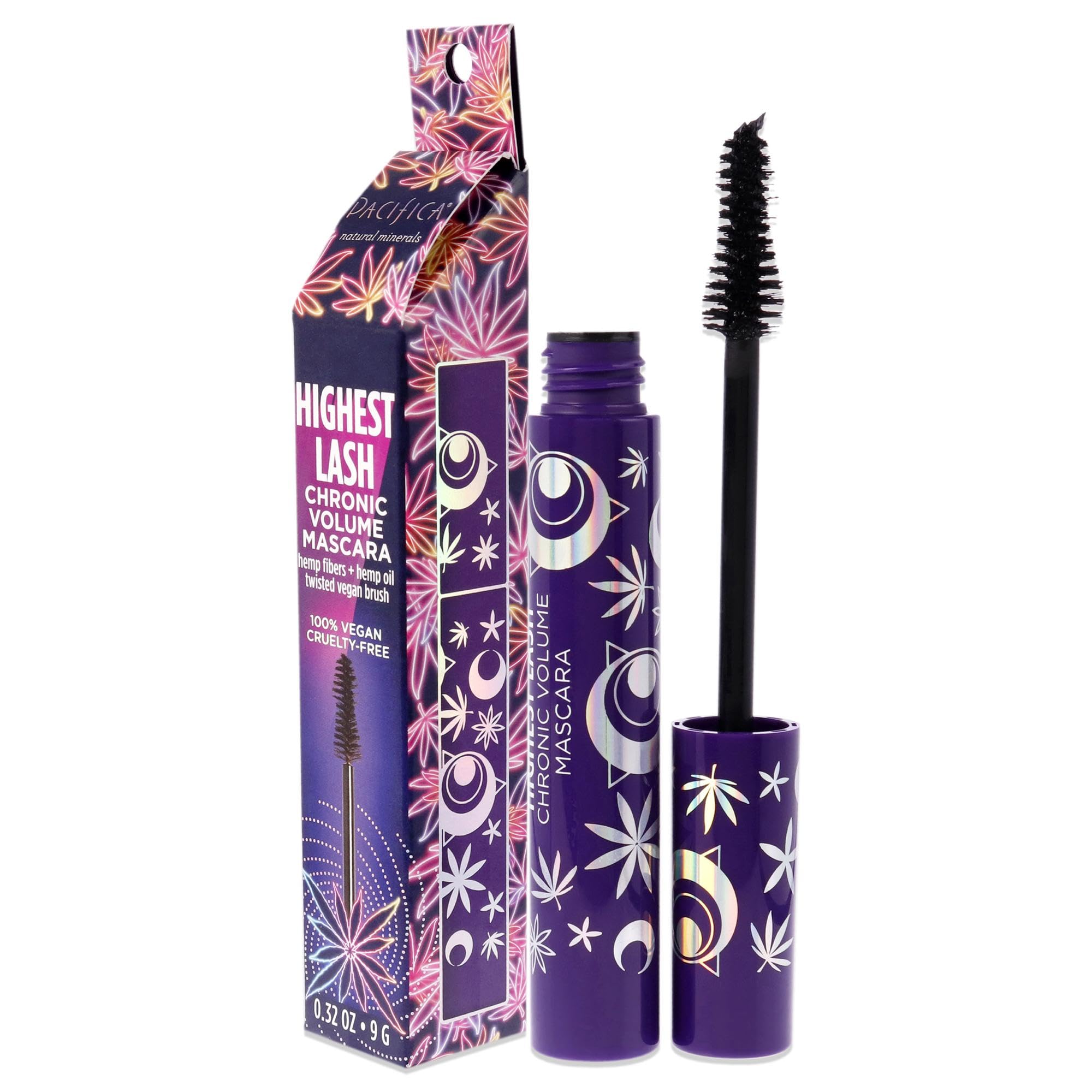 Pacifica Beauty, Highest Lash Chronic Volume Mascara, Black, Lash Lift + Conditioning, Vitamin B + Coconut, Silicone, Sulfate + Paraben Free, Vegan and Cruelty Free