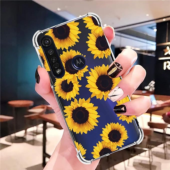 Amazon Com Sidande Moto G8 Plus Case Motorola G8 Plus Case With Flowers Shockproof Clear Floral Soft Flexible Tpu Slim Phone Case Cover For Motorola Moto G8 Plus Sunflower Electronics