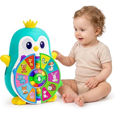 Pandereta Con Luces Y Sonidos WOOMAX Winfun – Sonajero Musical Para Bebés De 3 Meses, Estimulación Sensorial Con Personajes Divertidos Y Pilas Incluidas