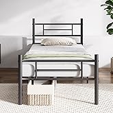 Novilla Twin Bed Frame with Headboard and Footboard, 14 Inch Metal Platform Bed Frame, Under Bed Storage, Strong Metal Slats Support, Mattress Foundation No Box Spring Needed