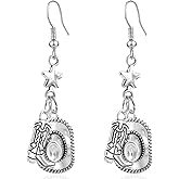 CWVHQ Western Country Cowgirl Boot Hat and Cowboy Earrings for Women - Farm Lover Charm