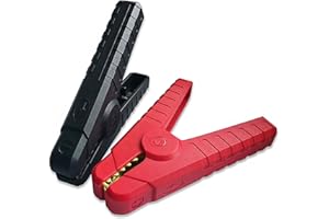 Car Battery Jumper Cable Clamps brass Insulated Alligator Clips Black & Red Boot Metal Spring Loaded Electric Test Clips 200A For Automotive Car Boat(lkelyonewy)