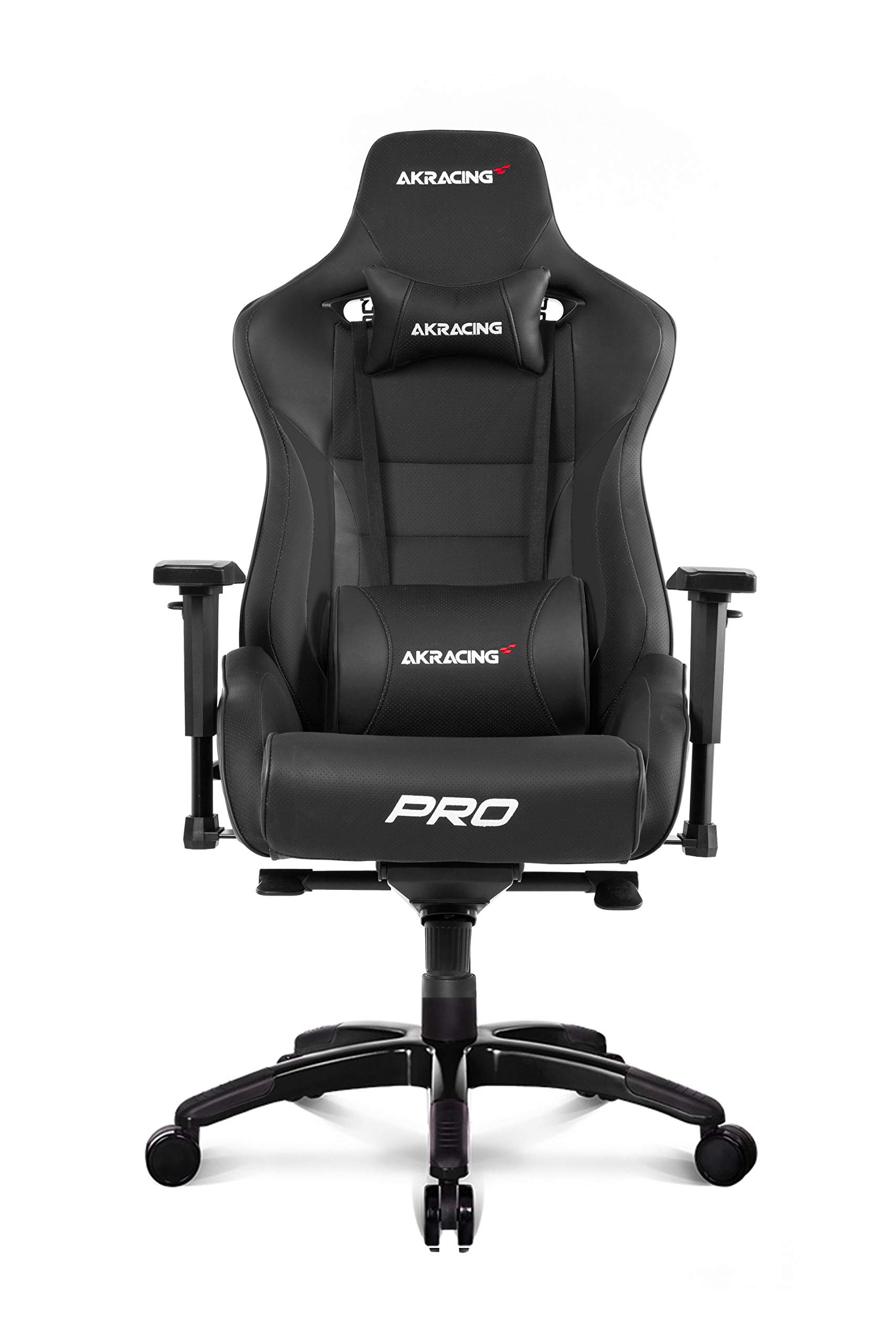AKRacingMasters Series Pro Luxury XL Gaming Chair with High Backrest, Recliner, Swivel, Tilt, 4D Armrests, Rocker and Seat Height Adjustment Mechanisms with 5/10 warranty - Black