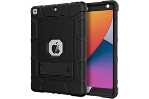 Azzsy Case for iPad 9th Generation/iPad 8th Generation/iPad 7th Generation (10.2 Inch, 2021/2020/2019 Model), Slim Heavy Duty Shockproof Rugged Protective Case for iPad 10.2 inch, Black