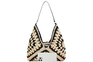 MCUVAEC Large Straw Hobo Bags for Women Boho Aztec Shoulder Bag Woven Hobo Purse Designer Beach Bag for Summer Holiday Work