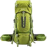 Ubon 60L Internal Frame Hiking Backpack, Rain Cover Included | Camping Backpack Made from 600d Nylon, 7-Stage Torso Fit, Air-Mesh Support, Side Access, Pole Loops, Hydration Port