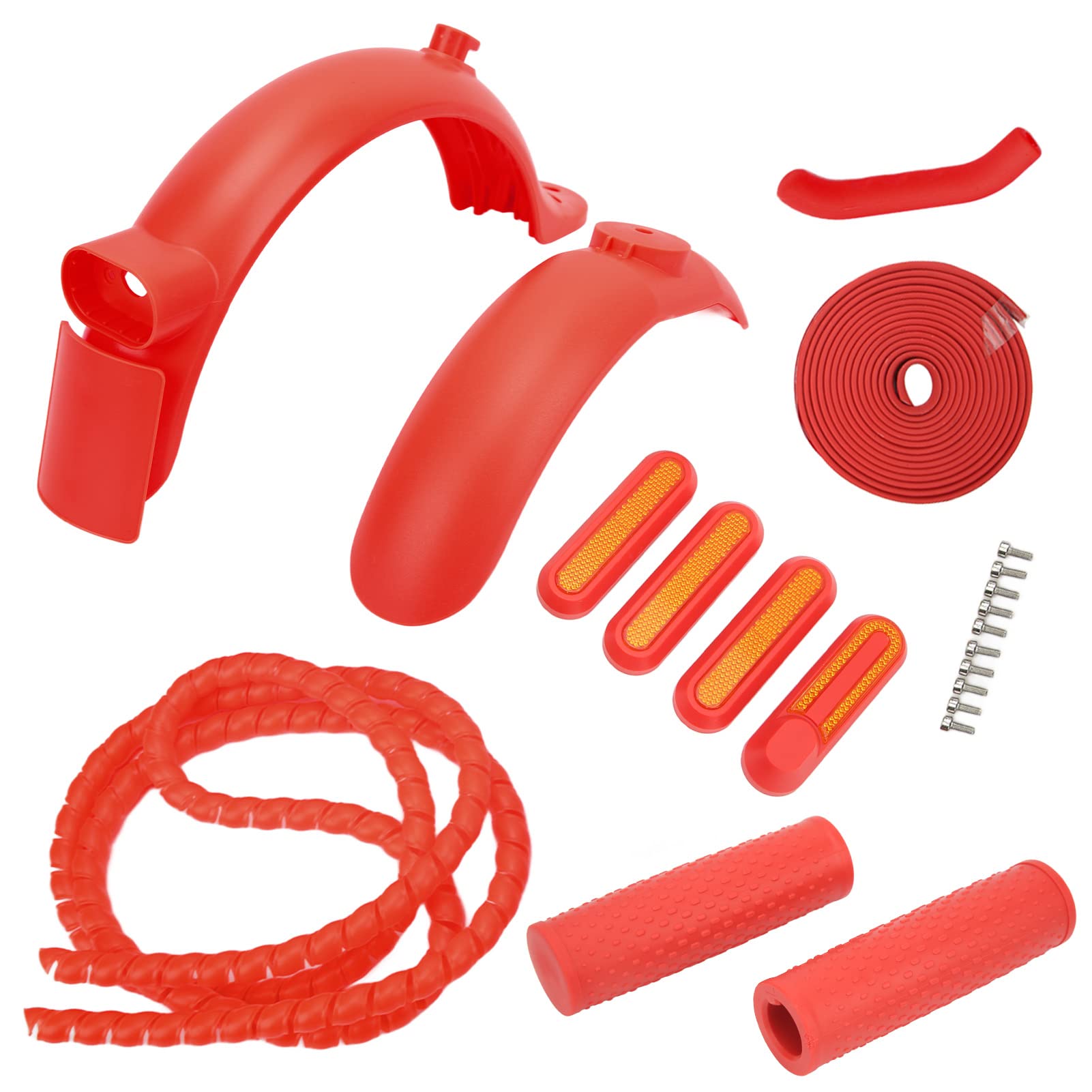 Keenso Scooter Replacement Sets,Scooters Rear/Front Mudguard for Electric Scooter Models(Red) Electric Scooter