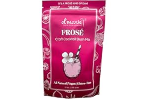 D'MARIE Frozen Cocktail Drink Mix - Makes 10 Wine Slushies - Drink Powder Pouches for Alcohol - All Natural Low Sugar Mixer, No Blender Needed - Frosé