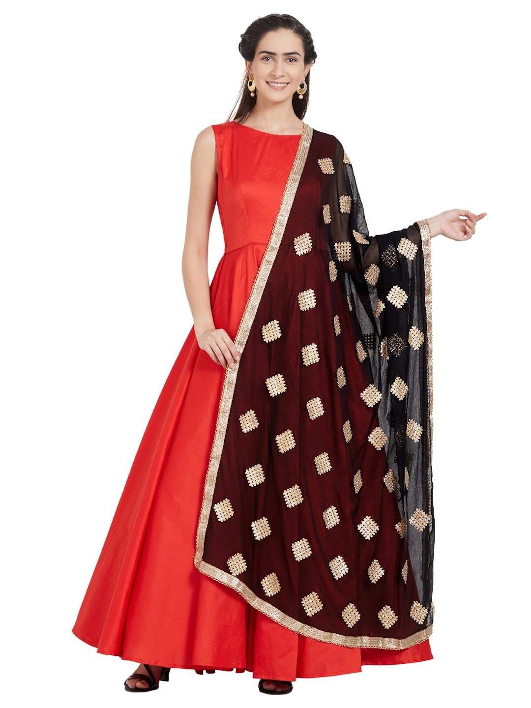 dupatta bazaar woman's gold embroidered chiffon dupatta