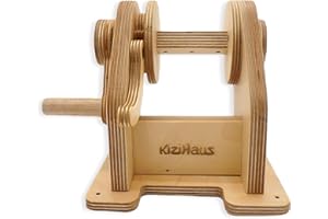 kizihaus Wooden Hand Winch Toy – Bucket Pulley System for Kids – Activity for Imaginative for Indoor Treehouse or Loft Bed Use
