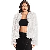 EELOTILE Women's Faux Fur Coat Fluffy Long Sleeve Vintage Shaggy Warm Jacket