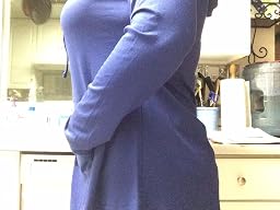 Miagooo Long Sleeve Hoody Tunic Top – Asymmetrical Hem, Soft Rayon-Spandex Blend (Blue Grey, XX-Large) - View #5