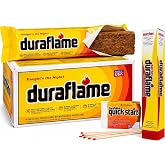Duraflame 6 lb Firelog Bundle &ndash; 4-Hour Clean-Burning Fire Log with QuickStart Firelighters &amp; Long Fireplace Matches &ndash; Indoor Fireplace, Outdoor Fire Pit, Wood Stove &amp; Camping Fire Starter Kit