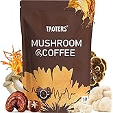 Mushroom Coffee | Enhanced Focus, Boosted Immunity, Improved Energy | 6 Adaptogenic Mushrooms: Cordyceps, Reishi, King Trumpet, Shiitake, Lion's Mane & Turkey Tail | 30 Servings