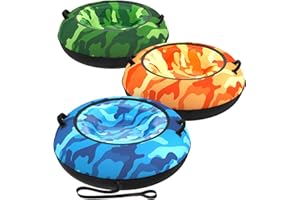 Toffos Snow Tube with 600D Oxford Cover, Heavy Duty Snow Sled for Adults with Thickened Bottom, Inflatable Cold Resistance Sledding Toboggan Winter Outdoor Skiing Fun