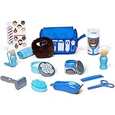 Melissa & Doug Barber Shop Pretend Play Set with Shaving Toys for Boys and Girls Ages 3+Wearable Beard and Shave Accessories
