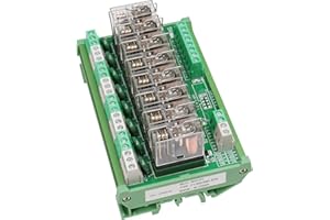 Good BNTai Din Rail Power Relay Module Replaceable Relay Board 12V 24V AC DC SPDT Relay 1NO 1NC PLC (8Channel ACDC24V)