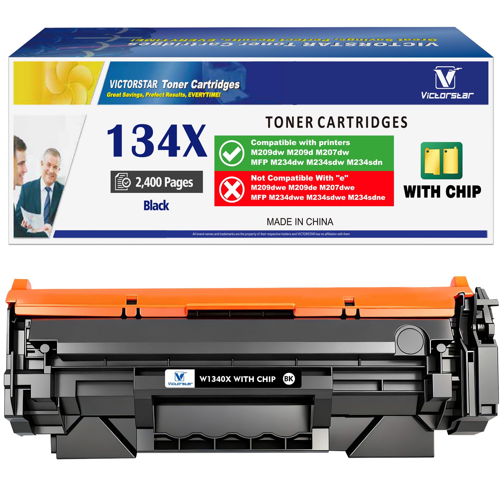 Photo 1 of 134X W1340X ( 134A W1340A ) with CHIP Compatible Toner Cartridge High Capacity Black for M207 M207dw M209 M209dw M209d M234 M234dw M234sdw M234sdn Printer, Incompatible with printers ending in 'e'