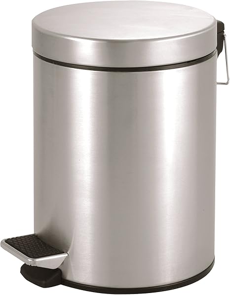 Ribelli Treteimer 5 l silberner Mülleimer ALS Abfalleimer Kosmetikeimer