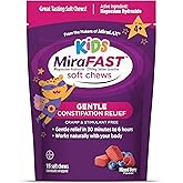 MiraFAST Kids Soft Chews, from The Makers of MiraLAX, Gentle Constipation Relief for Kids 4+ and Adults, Fast Acting Saline Laxative, Stimulant Free Saline Laxative, Mixed Berry Flavor, 15ct