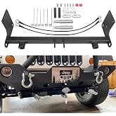 for Jeep Wrangler JK JKU Tow Bar Base Plate BX1126 2007-2018 2/4 Door | Flat Tow Bar Bracket Kit for Wrangle JK JKU Standard Bumper, Compatible with Blue Ox Tow Bars, Removable Tabs, Easy Connect