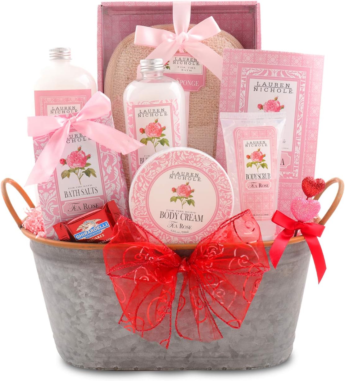 Alder Creek Gifts 12 Roses Valentine Spa Basket, 6 Pound