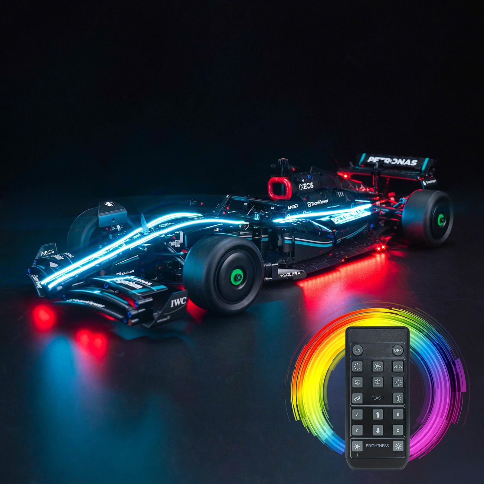 Light Kit for Lego Mercedes-AMG F1, Lighting Set for Lego 42171 Technic Mercedes-AMG F1 W14 E Performance Race Car - Not Include Models, Just Light Kit (Remote Control Version) — image 1