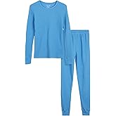 Rene Rofe Girls Thermal Set - 2 Piece Waffle Knit Thermal Top and Long Johns - Thermal Underwear for Girls