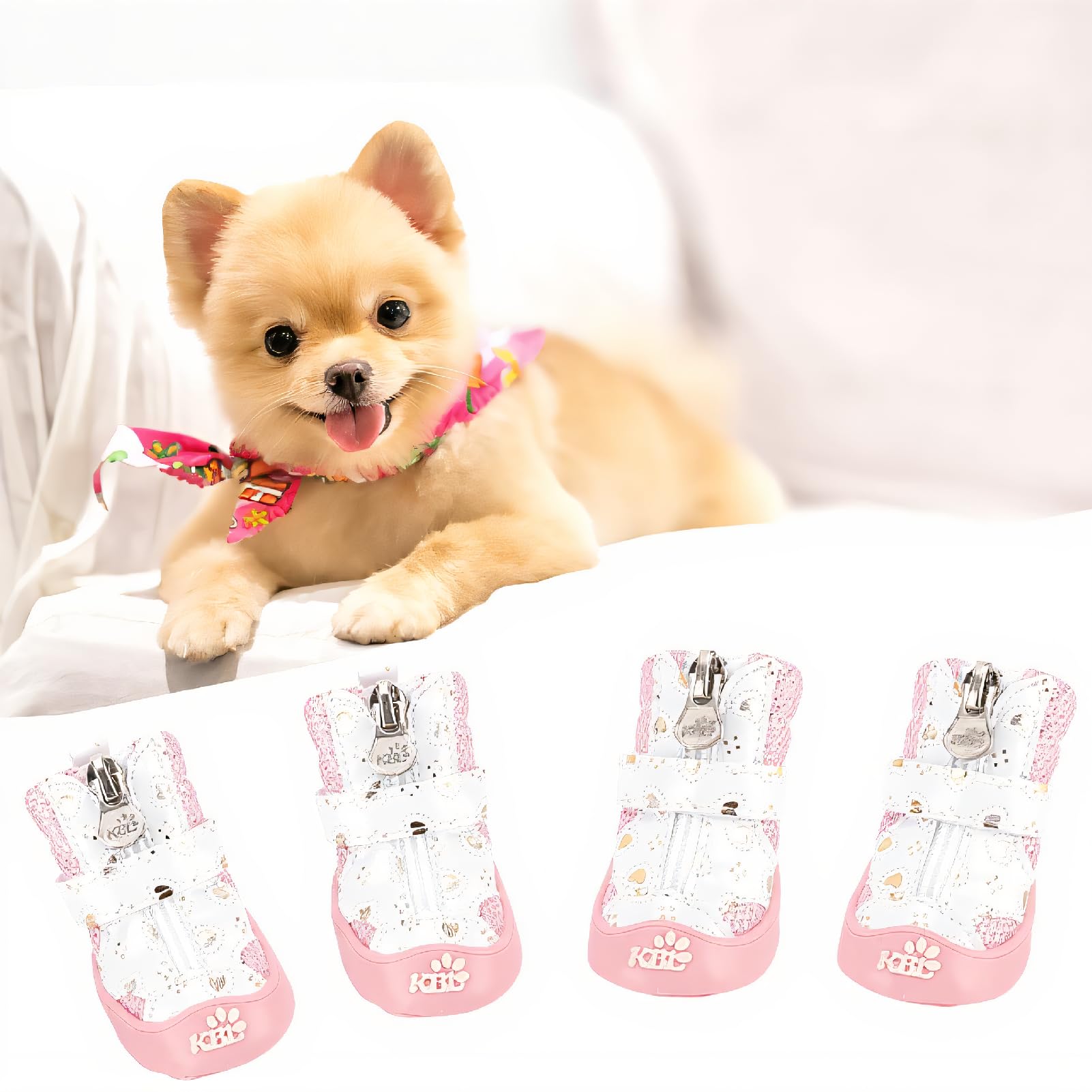 Small Dog Boots, Pink Dog Shoes Non Slip Dog Shoes Small Size Dogs with Breathable Mesh Design Dog Shoes for Small Dogs for Pet Daily Wear Running Hiking Climbing (2)