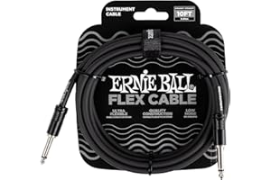 Ernie Ball Flex Instrument Cable Straight/Straight 10ft - Black (P06434)