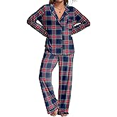 Ekouaer Womens Pajamas Set 2 Piece Button Down Pjs Soft Long Sleeve Top and Pants Sleepwear Set Lounge Sets