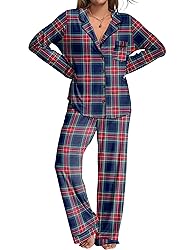 Ekouaer Womens Pajamas Set 2 Piece Button Down Pjs
