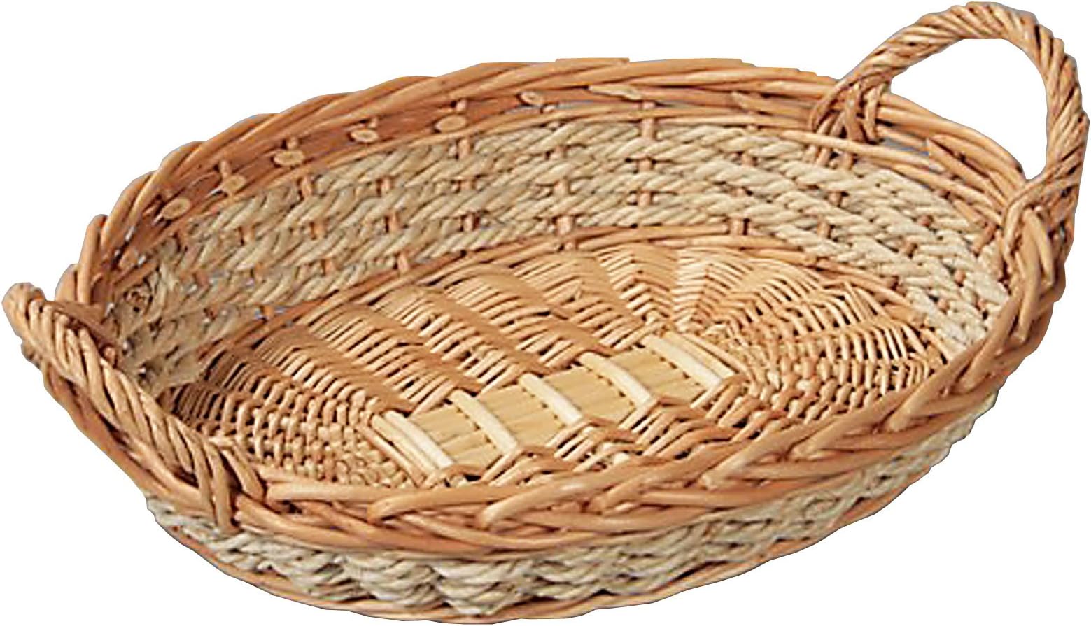 Kesper Fruit/Bread Basket with Two Handles 40x30x8cm of Willow, Brown, 40 x 30 x 8 cm