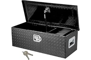 GarveeTech 30" Truck Bed Tool Boxes,Heavy Duty Aluminum Truck Toolboxes with Sliding Shelf,Waterproof Storage Tool Box Chest Box Organizer for Pickup,Truck Bed,RV,Trailer,Black