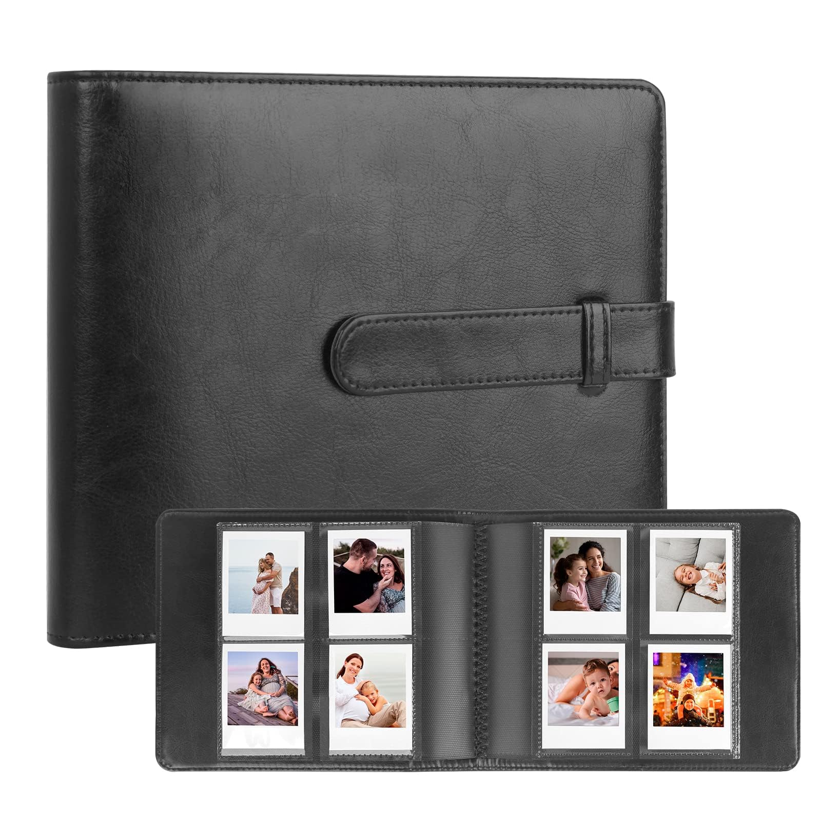 256 Pockets Photo Album for Polaroid Go Instant Mini Camera, Premium Vegan Leather Cover Picture Albums for Polaroid Go Camera & Film, Portable Photo Album Book Holds 256 Photos (Black)
