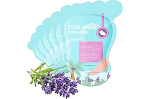 6 Pairs Lavender Mositurizing Peel Foot Mask, Hydrating Exfoliating Foot Masks for Dry Cracked Feet, Foot Mask for Soft and S