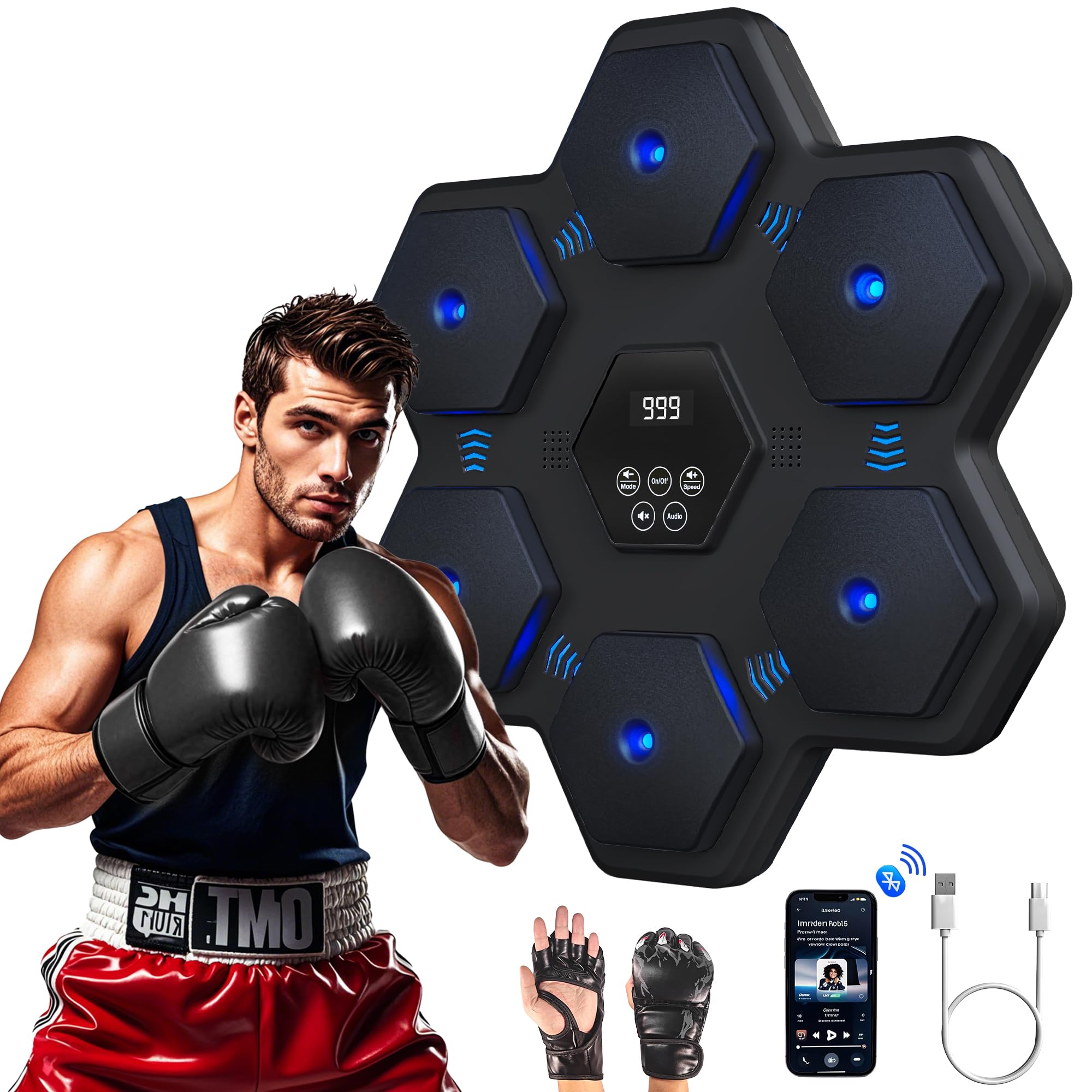 BOMMETER 2025 Music Boxing Machine for Adults,Boxing Machine Wall ...