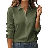 Zeagoo Womens Button Down Shirt Long Sleeve Blouse Business Work Tops Dressy Casual Floral Printed Outfits with Pocket