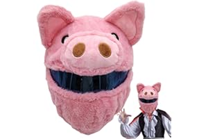 Motorcycle Helmet Covers, Halloween Faced Pig Plush Helmet Cover Motorcycle for Riding, Parties, Only Cover
