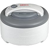 Nesco FD-60 Snackmaster Express Food Dehydrator for Great Jerky and Snacks, 4 Trays, 13.5" X 9.75", white and grey