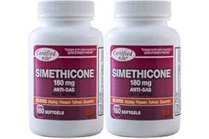 ADVANCE PHARMACEUTICAL Simethicone 180 mg 360 Softgels Anti-Gas Gluten Free Generic for Phazyme Ultra Strength Fast Relief of Stomach Gas and Bloating 180 Gelcaps per Bottle Pack of 2 Total 360 Gelcaps