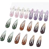 Cptots 20 PCS Metal Snap Hair Clips Water Drop No Slip Barrettes for Women Bright Small Hair Clips For Thick And Thin Fine Hair,Multicolor,1.97 x 0.5 In.