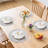 MI CASA Round Placemats and Coasters Set of 6 Grey Braided Woven view 6
