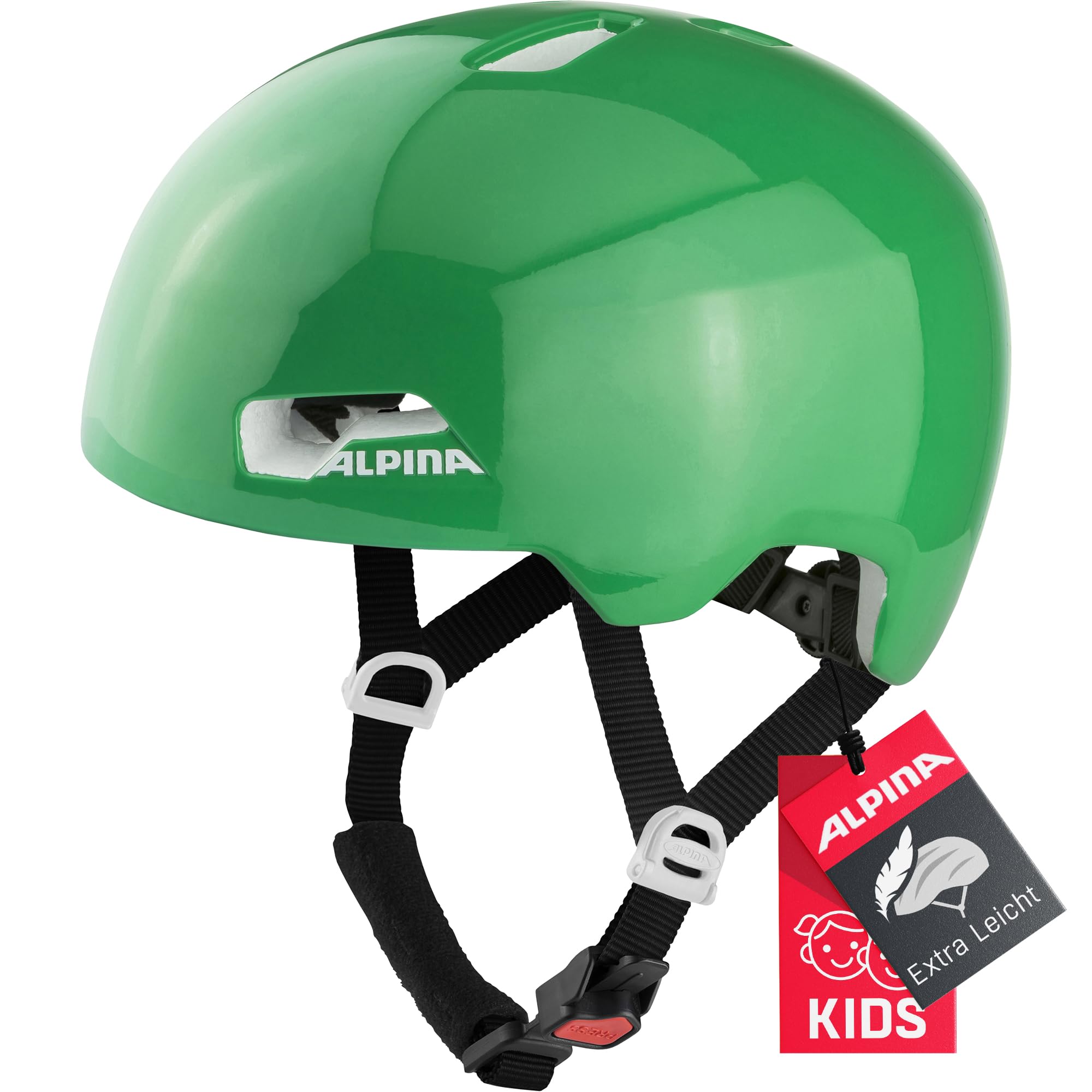 ALPINA Unisex - Children, HACKNEY cycling helmet, green gloss, 47-51 cm