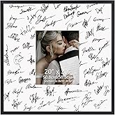 Hoikwo 20x20 Black Plastic Frame with Plastic Cover, Display Pictures 8x10 with Mat or 20x20 Without Mat, 1 Pack 20 by 20 Frame for Wall Hanging